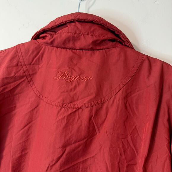 Bogner Vintage Pullover Half Zip Windbreaker Red Large Lined Oversized Slouchy - Picture 7 of 7